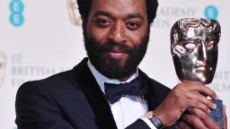 British actor Chiwetel Ejiofor poses with the award for a leading actor for his work on the film '12 Years a Slave' at the BAFTA British Academy Film Awards at the Royal Opera House in London on February 16, 2014.