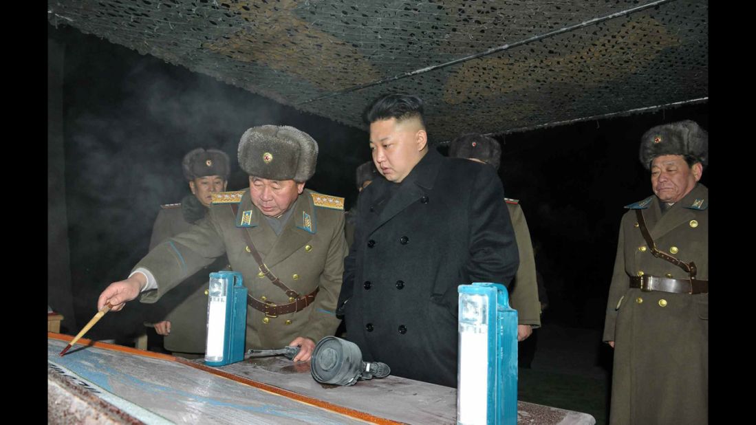 A photo released by the KCNA on Thursday, January 23, shows the North Korean leader inspecting an army unit during a winter drill.