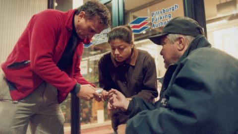 Withers dispenses much-needed medication.