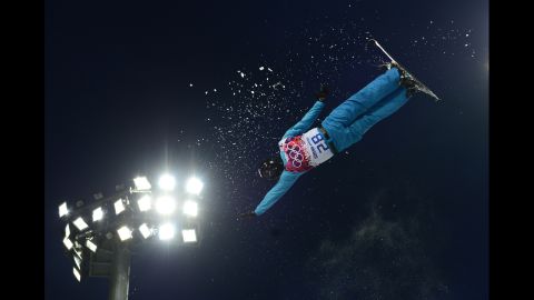 Kazakhstan's Baglan Inkarbek competes in the men's aerials on February 17.