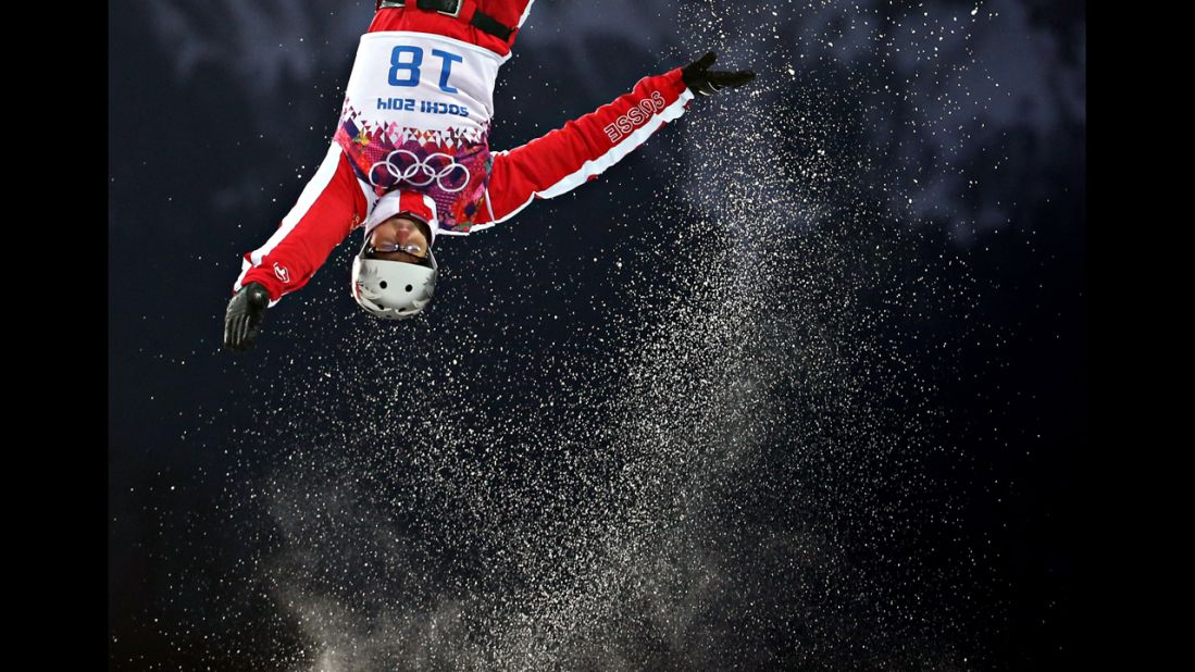 Thomas Lambert of Switzerland skis during qualification for the men's aerials on February 17.