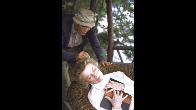 <strong>Katharine Hepburn (1982):</strong> Henry Fonda and Katharine Hepburn appear in a scene from "On Golden Pond," which won Hepburn her fourth Oscar for best actress.