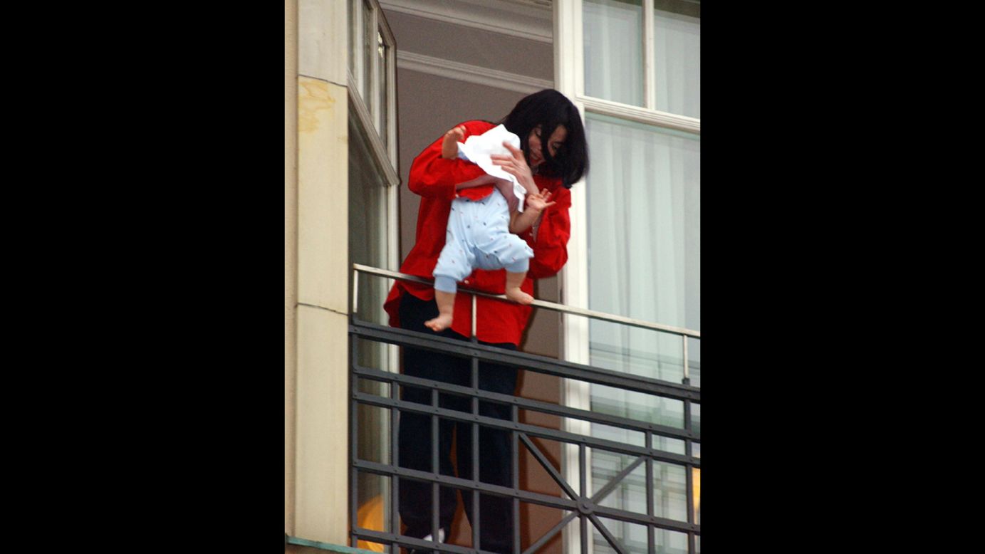 The late Michael Jackson stirred a great deal of controversy when he dangled his then 8-month-old son Prince Michael II over the balcony of the Adlon Hotel in Berlin in November 2002. 