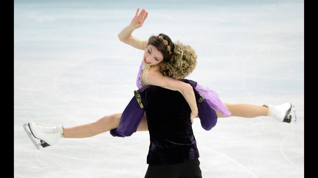 Davis and White perform their free dance. Their gold medal is the first ice dancing gold medal in American history.