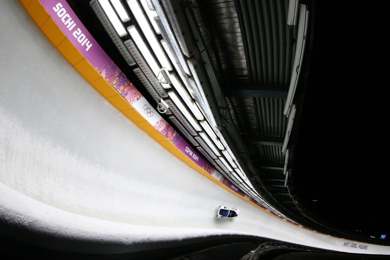 Alexander Zubkov and Alexey Voevoda of Russia won gold in the two-man bobsled on February 17.