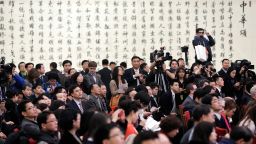 Reporters at Chinese Premier Li Keqiang's press conference
