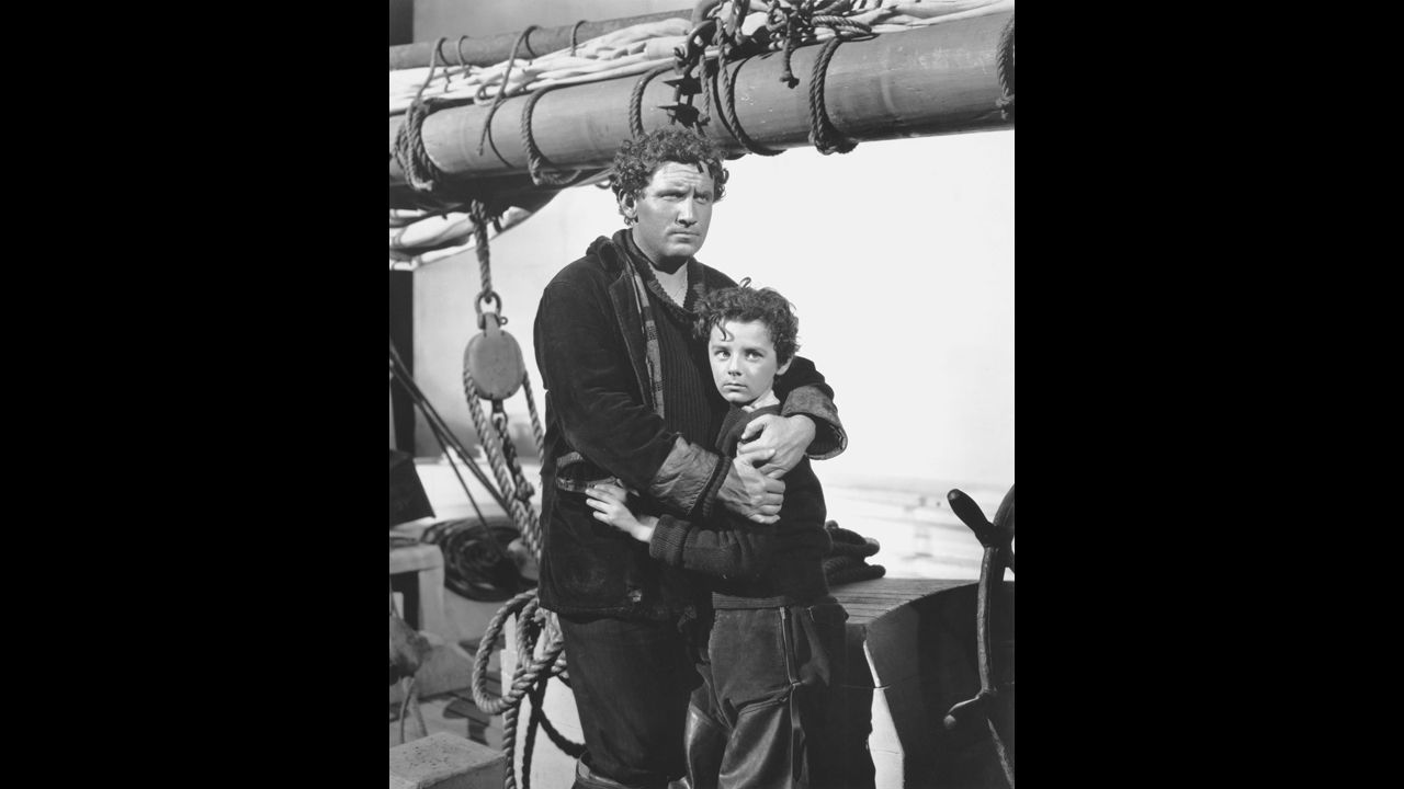 <strong>Spencer Tracy (1938):</strong> Spencer Tracy, left, with co-star Freddie Bartholomew, won his first best actor Oscar as a Portuguese fisherman in "Captains Courageous."  He beat out Oscar-winning actors Fredric March in "A Star Is Born" and Paul Muni in "The Life of Emile Zola."  It was Tracy's second nomination. 