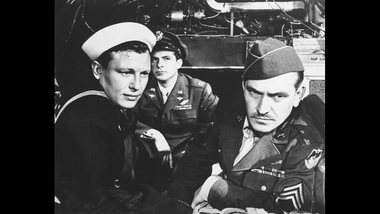<strong>Fredric March (1947):</strong> Fredric March, right, Dana Andrews, center, and Harold Russell struck a chord with postwar audiences as servicemen returning home in "The Best Years of Our Lives." March picked up his second Oscar for the role.