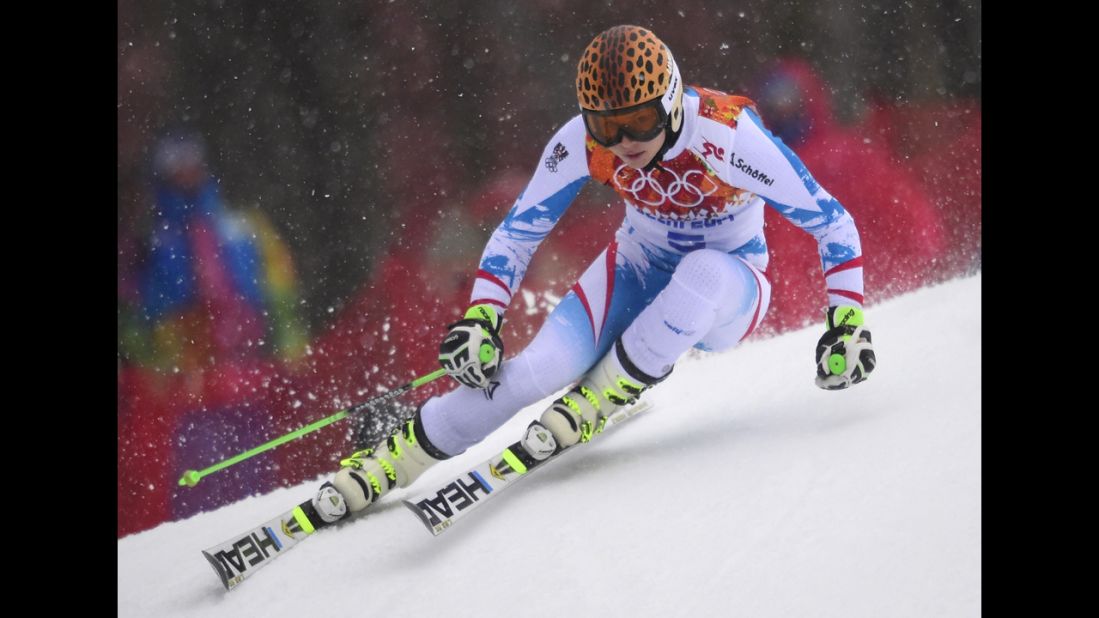 Austria's Anna Fenninger competes in the women's giant slalom on February 18.