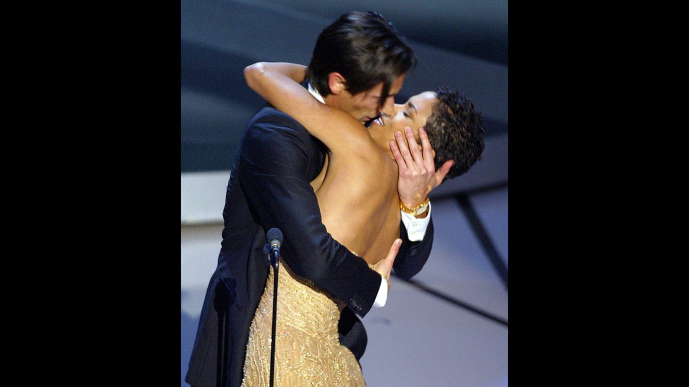 It was a once in a lifetime opportunity and Adrien Brody knew it. When he wins the best actor Oscar for his role in "The Pianist" in 2003, Brody grabs presenter Halle Berry for a massive kiss seen the world round. Viewers are already surprised enough that Brody beat out Jack Nicholson, who was up for "About Schmidt."