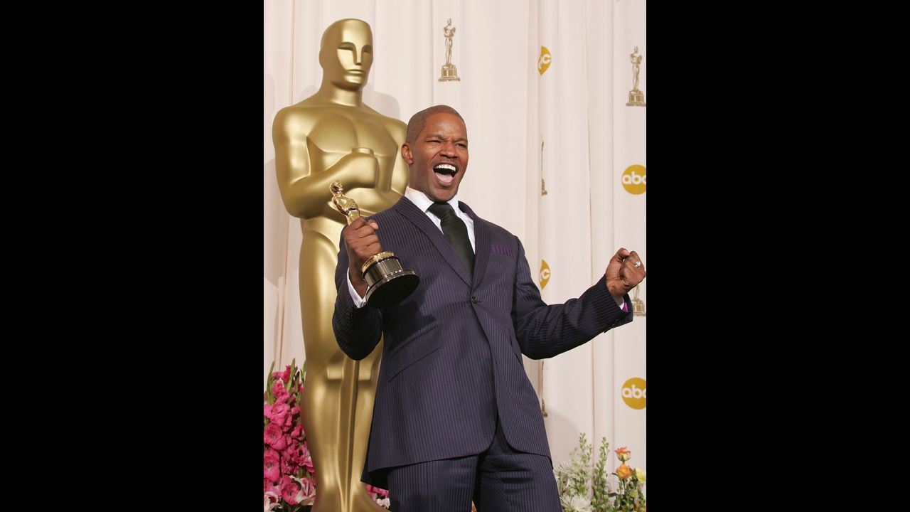 <strong>Jamie Foxx (2005):</strong> Before "Ray," Jamie Foxx was known primarily as a comedian -- the kind who would star in a popcorn flick like "Booty Call." But after his portrayal of singer Ray Charles in a musical biography, people realized he had been underestimated as an actor. The academy started paying attention, too, and gave Foxx two nominations for the 2005 ceremony: one for best actor for "Ray" and another for best supporting actor for "Collateral." He didn't win in the best supporting category, but we bet he's been able to live with that loss. 
