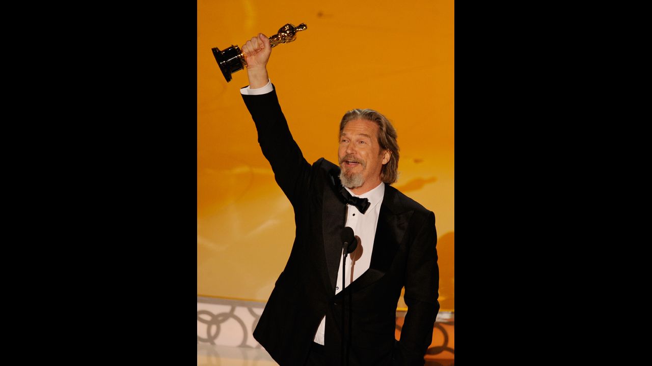 <strong>Jeff Bridges (2010):</strong> Jeff Bridges was understandably ecstatic when he won the best actor Oscar for "Crazy Heart." Bridges had been nominated four times before, and, with competition from George Clooney in "Up in the Air" and Jeremy Renner in "The Hurt Locker," his wasn't an obvious win. So when his name was called at the 2010 ceremony, <a href="http://www.cnn.com/2010/SHOWBIZ/Movies/03/07/">Bridges relished the moment in his acceptance speech</a>: "Thank you, mom and dad, for turning me on to such a groovy profession," he said.