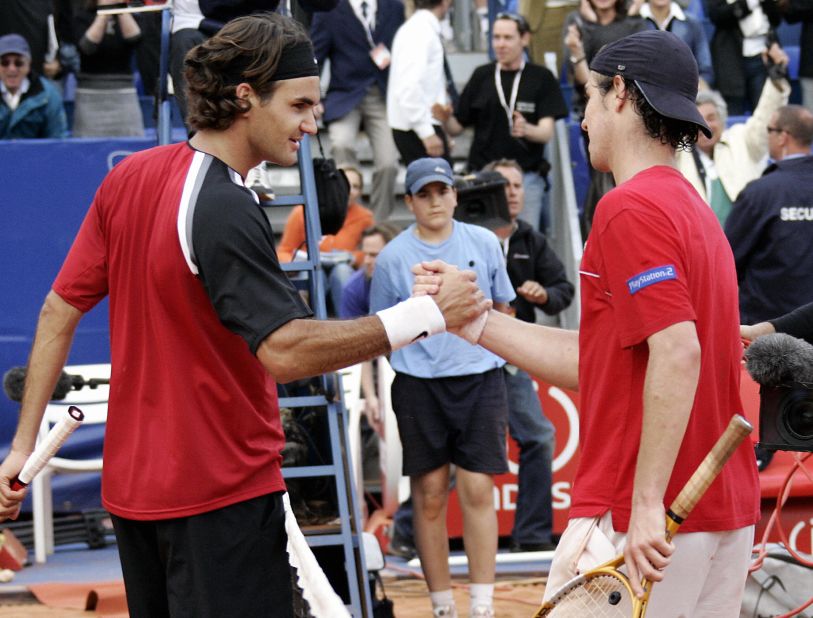 Those expectations were raised when an 18-year-old Gasquet saved three match points to beat Roger Federer, left, at the Monte Carlo Masters in 2005. 