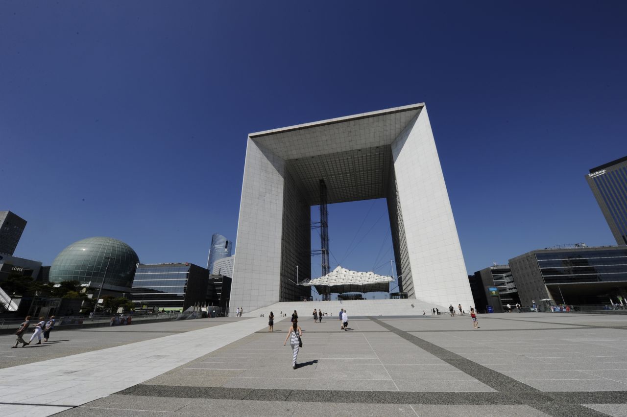 In 1982 French president François Mitterrand staged an international design competition to create a "modern Arc de Triomphe." The Danish duo of Johann Otto von Spreckelsen and Erik Reitzel won with their Grande Arche de la Défense, which is meant to celebrate humanity rather than commemorate military conquest. Visitors don't just get a view of Paris through the Arc: there is also a viewing platform on its roof.