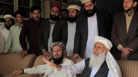 Pakistan Taliban members in Akora Khattak on February 17, 2014. 