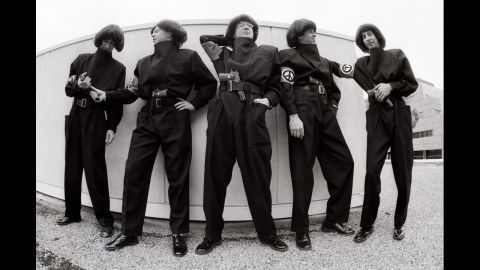 Devo poses together in Los Angeles in March 1983.