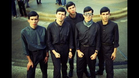 Devo poses for a photo in Chicago in October 1981.