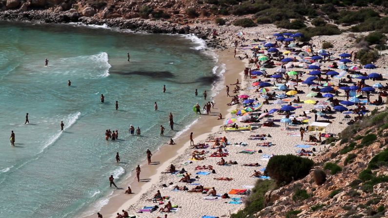 Rabbit Beach on Lampedusa has been voted one of the world's best beaches.