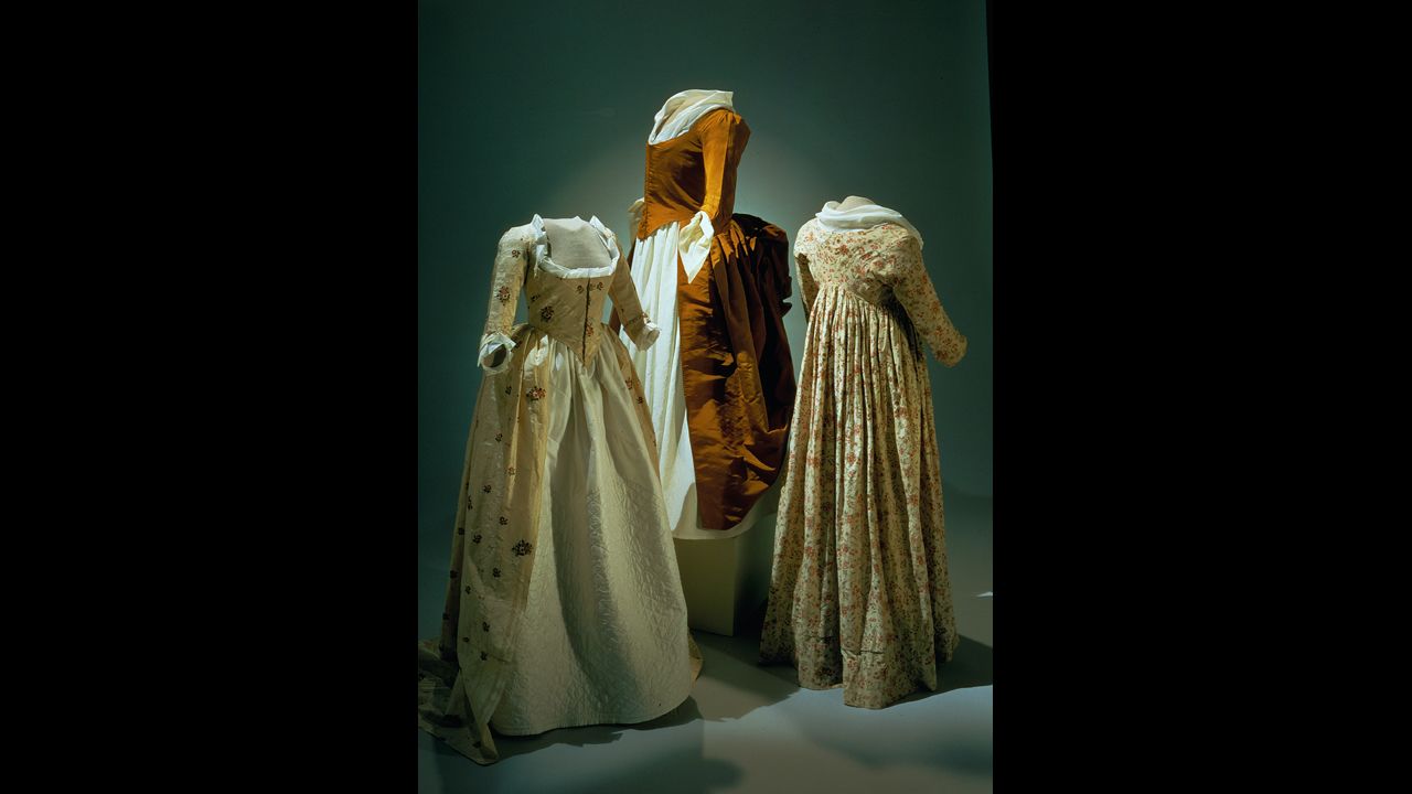 The clothing early Americans found appropriate to wear in public is vastly different from today's fashion. For example, if a colonial woman was buying food or harvesting her garden, she would wear formal clothing with many layers of undergarments. The ladies who wore these fine dresses probably had servants do their shopping for them.