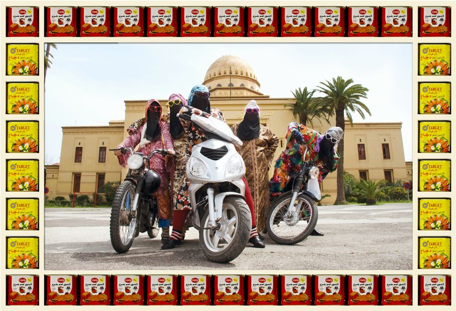Hassan Hajjaj's "Kesh Angels" exhibition at the Taymour Grahne Gallery shows tradition mingling with modernity. It also counters stereotypes about Muslim women. "When Westerners see a women with the veil a lot of them think, 'Do they really ride a bike?'" Hajjaj says. "If these women were in Italy they would look past that."