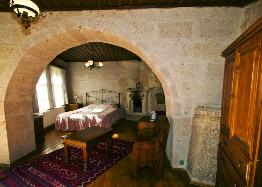 Carved into the hillside, Taskonak Hotel in Cappadocia, Turkey, is part of a region so unusual that it's a UNESCO World Heritage listing. Five of the 10 rooms are cave suites.