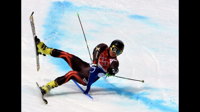 Pol Carreras of Spain is seen in action during the men's giant slalom.