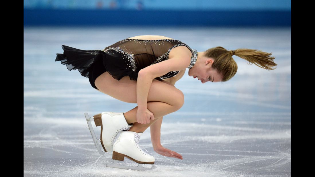 Ashley Wagner of the United States performs her short program during the figure skating competition.