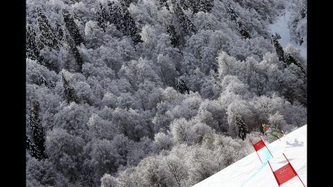 Yuri Danilochkin of Belarus competes during the men's giant slalom on February 19.