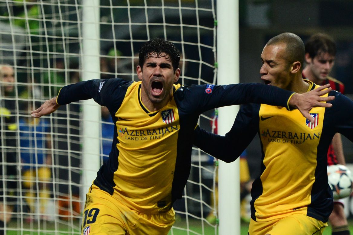 Diego Costa headed home an 83rd minute winner as Atletico Madrid claimed a 1-0 victory at AC Milan.