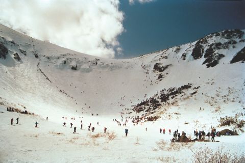 Tuckerman Ravine in New Hampshire is often battered by brutal winds but its forbidding terrain is easily accessible to city dwellers from nearby Boston. There are no lifts so part of the experience is hiking to the top before picking a line to the bottom. The level of difficulty is rated as high and unfortunately there are fatalities every year.  