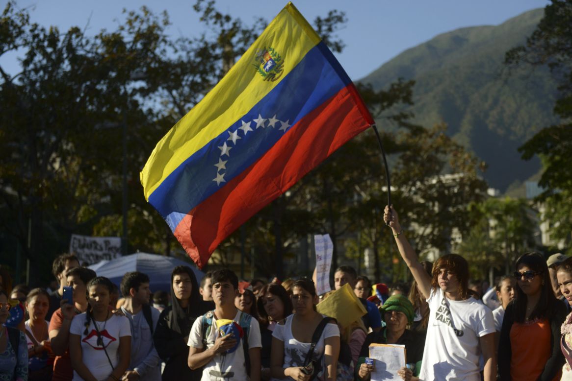 Manifestaciones en Caracas el 21 de febrero.