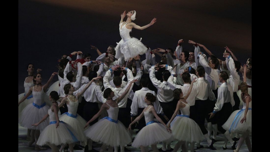 Dancers celebrate Russian ballet. 