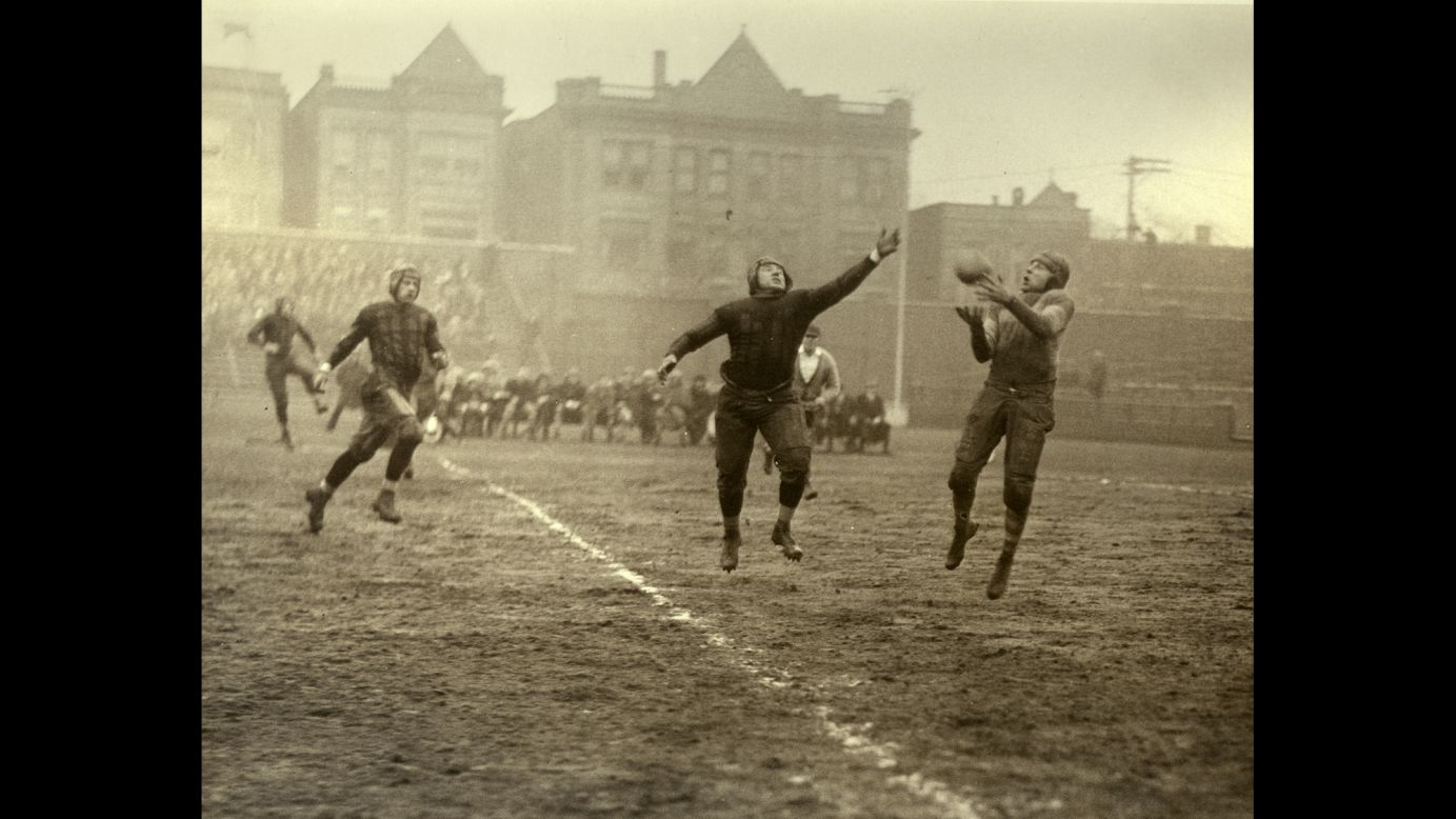 The Chicago Bears football team plays during the 1920s. The Bears, one of the founding franchises of the National Football League, started out as the Decatur Staleys in 1919.