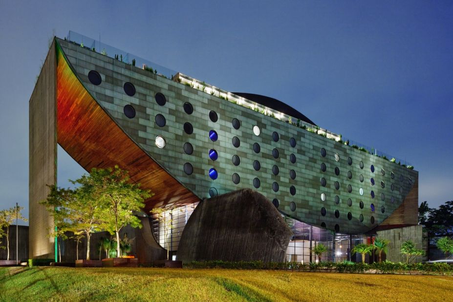 Hotel Unique in Sao Paulo, Brazil, doesn't really have amenities dedicated to play, but its architecture gives it whimsy that deserves a nod.
