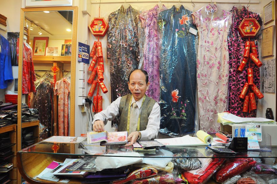 Founded in 1966 in Hong Kong, Linva Tailor has watched the rise and fall of the cheongsam's popularity. "Cheongsam becomes trendy every decade or two in a cycle," says owner Leung Ching-wah.  