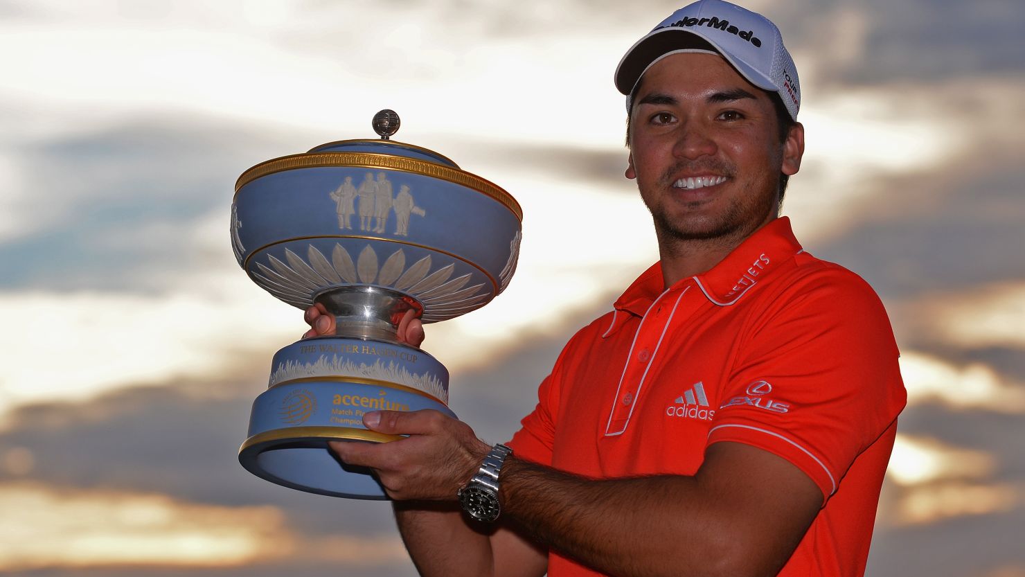 Australia's Jason Day finally gets his hands on the WGC World Match Play trophy in Arizona.