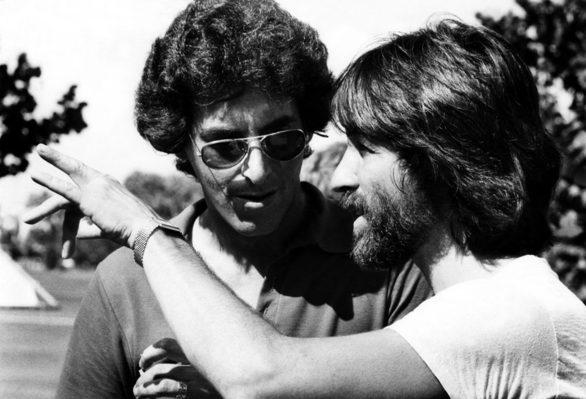 Ramis, left, and executive producer Jon Peters appear on the set of the 1980 film "Caddyshack," which Ramis directed and co-wrote. 