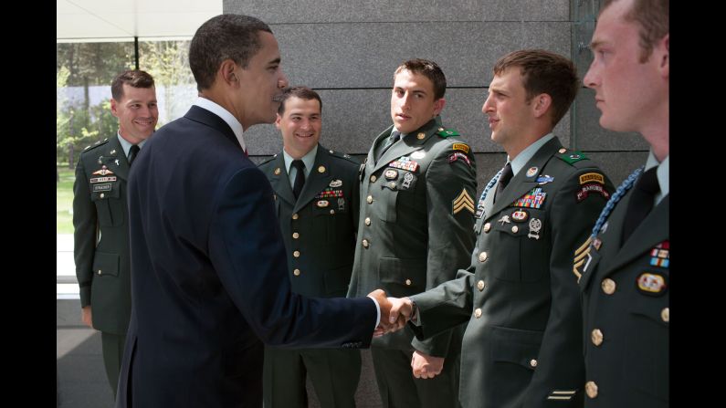 Americans first learned about the bravery and sacrifice of injured veteran Cory Remsburg during President Barack Obama's 2014 State of the Union speech -- where Remsburg received thunderous applause in Congress. Turns out Obama and Remsburg had crossed paths a few times. In 2009 before his injuries, Sgt. 1st Class Remsburg met Obama at Omaha Beach on the 65th anniversary of the Allies' D-Day invasion of Nazi-occupied France. Remsburg was one of several soldiers who parachuted in during a D-Day re-enactment.