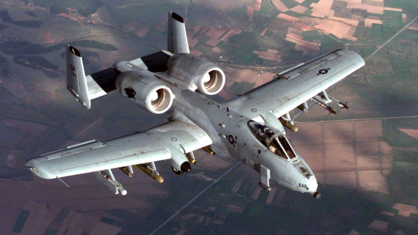 1990's -- An A-10 Thunderbolt II, from the 52nd Fighter Wing, 81st Fighter Squadron, Spangdahlem Air Base, Germany, in flight during a NATO Operation Allied Force combat mission. The "Warthogs," deployed to Aviano Air Base, Italy, are specially designed for close air support of ground forces. (U.S. Air Force photo by Senior Airman Greg L. Davis)