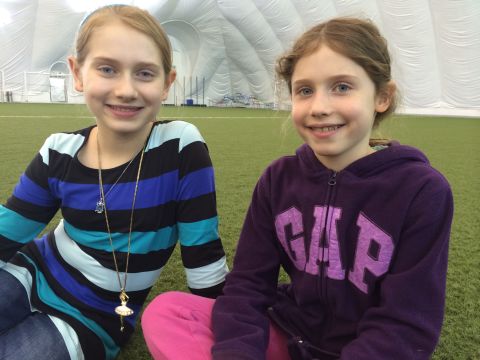 Students Hanna and Emily Merritt: "We have the dome but it would be great if we can go outside and play."