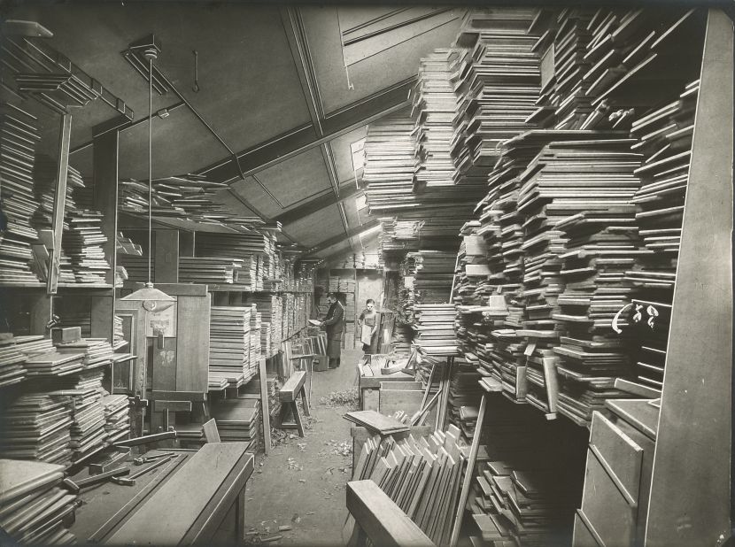 The wood would then be sorted inside a warehouse such as this one, and artisans would select the finest planks which would then be cut and classified according to what product would be made out of them. 