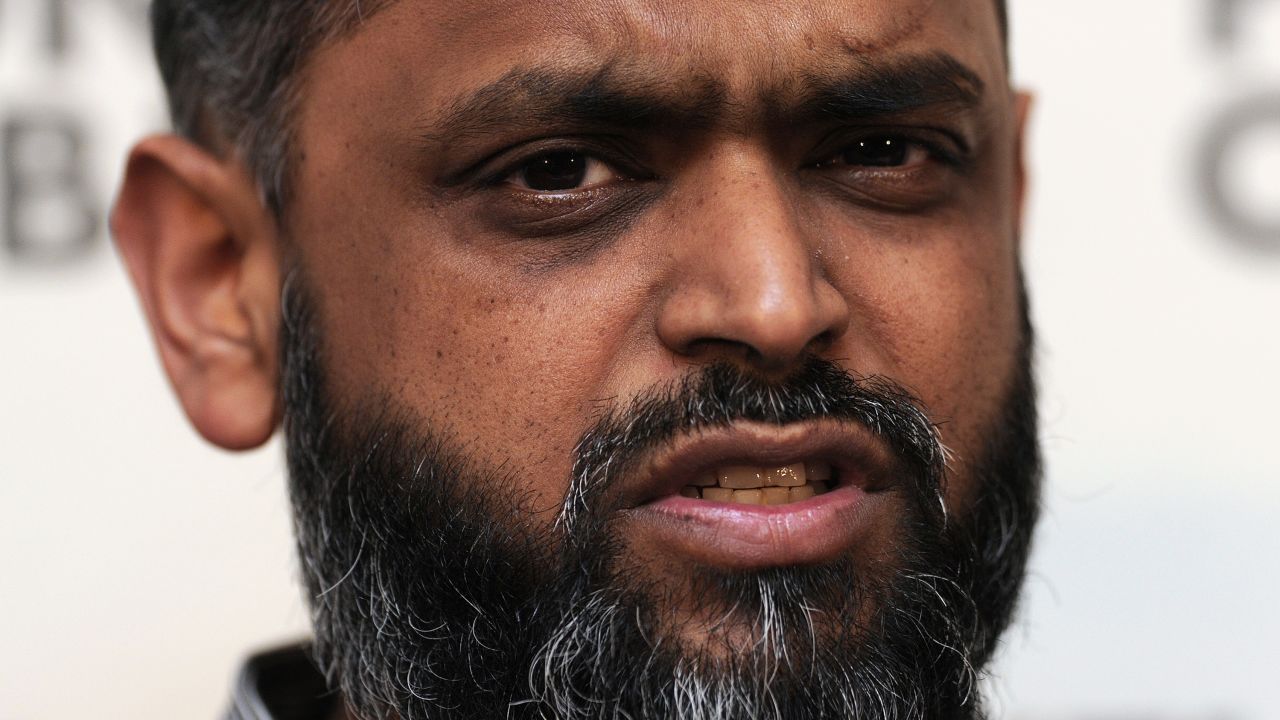 Former Guantanamo Bay detainee British citizen Moazzam Begg speaks during a press conference in central London on January 10, 2012, to mark the 10-year anniversary of the arrival of the first detainees at the US military prison facility at Guantanamo Bay.