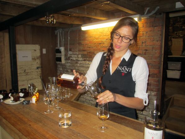 The <a  target="_blank" target="_blank">Tasmanian Whisky Trail</a> brings visitors to the Nant Distillery tasting counter.