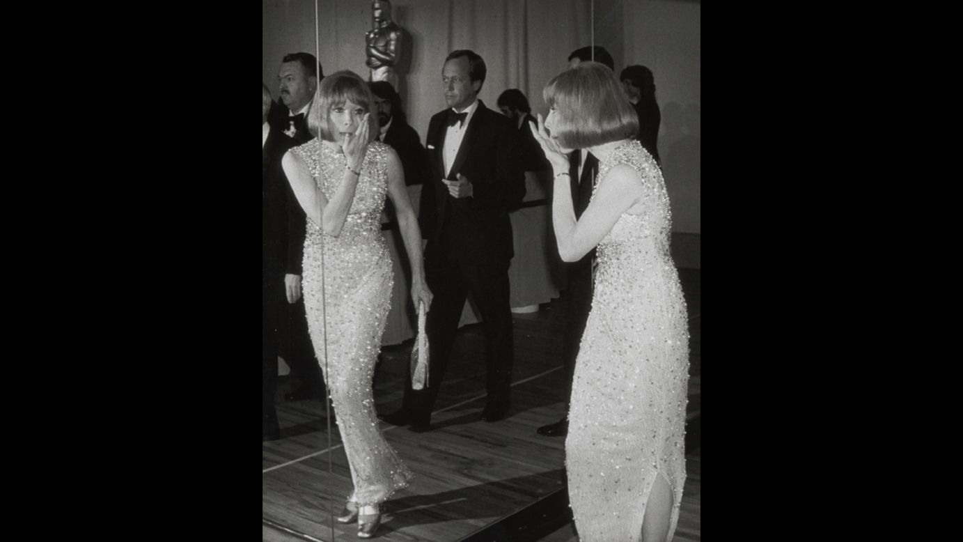 Shirley MacLaine's pristine sparkling column gown was originally designed for her in the 1964 comedy "What A Way to Go." Considering that the dress <a href="http://www.hollywoodreporter.com/news/shirley-maclaine-oscars-edith-head-warren-beatty-spaceship-293556" target="_blank" target="_blank">took 78 fittings to get right</a>, we don't blame MacLaine for dusting it off for the 1974 Oscars.