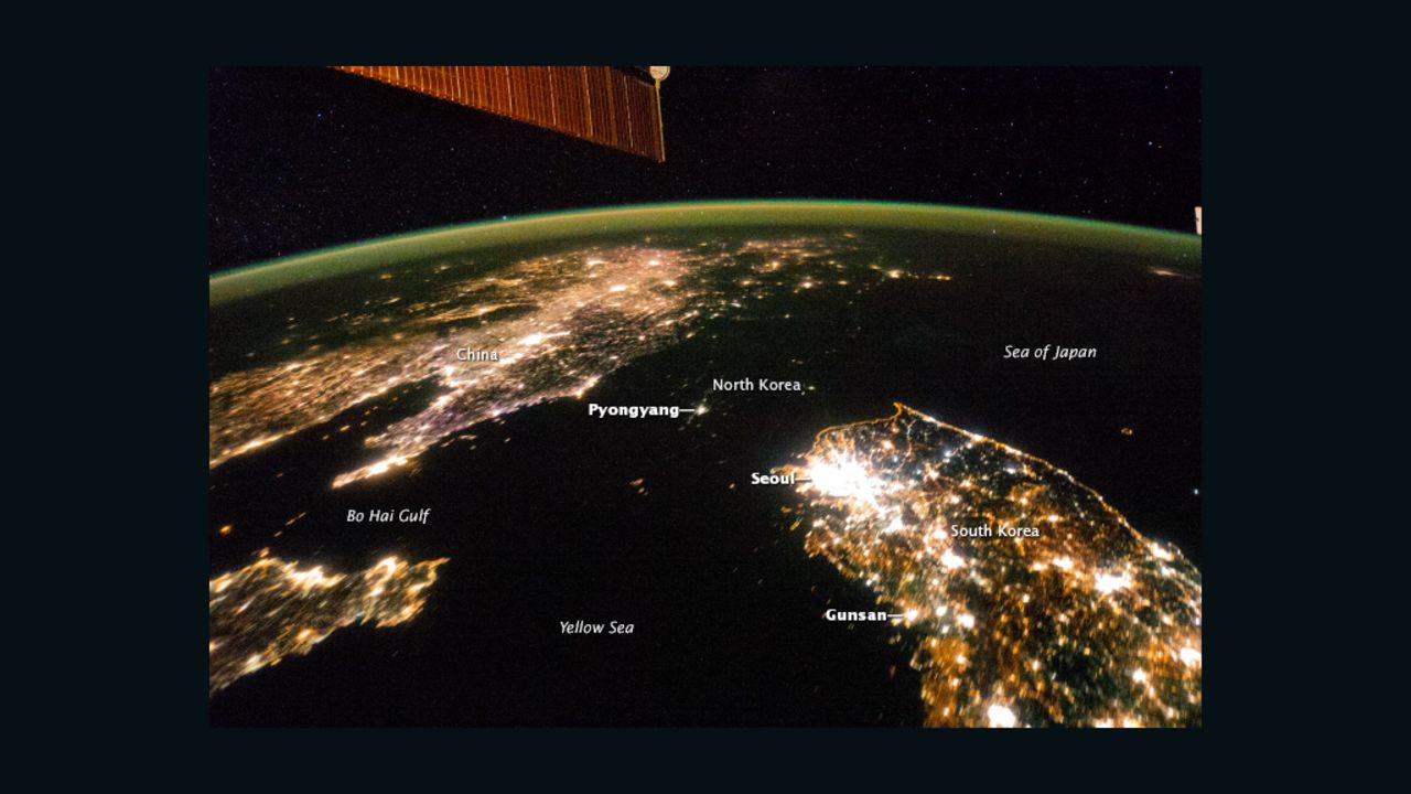 Where did North Korea go? Pyongyang looks like a tiny island in a sea of darkness in recent photos captured by NASA .