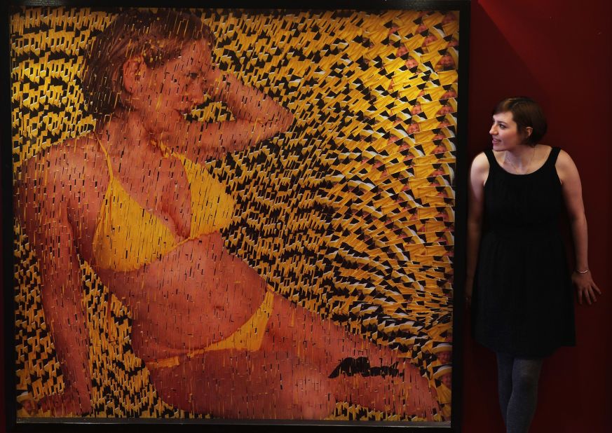 Mach's last artwork with a remotely royal theme involved a collage of a woman in a bikini made up entirely of postcards of Britain's Queen Elizabeth.