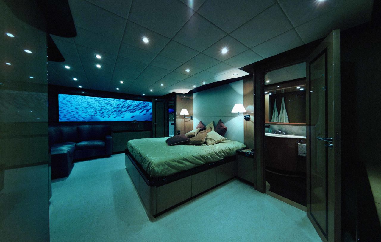 No need to worry about privacy -- the captain, chef and butler on board occupy separate, soundproof quarters.