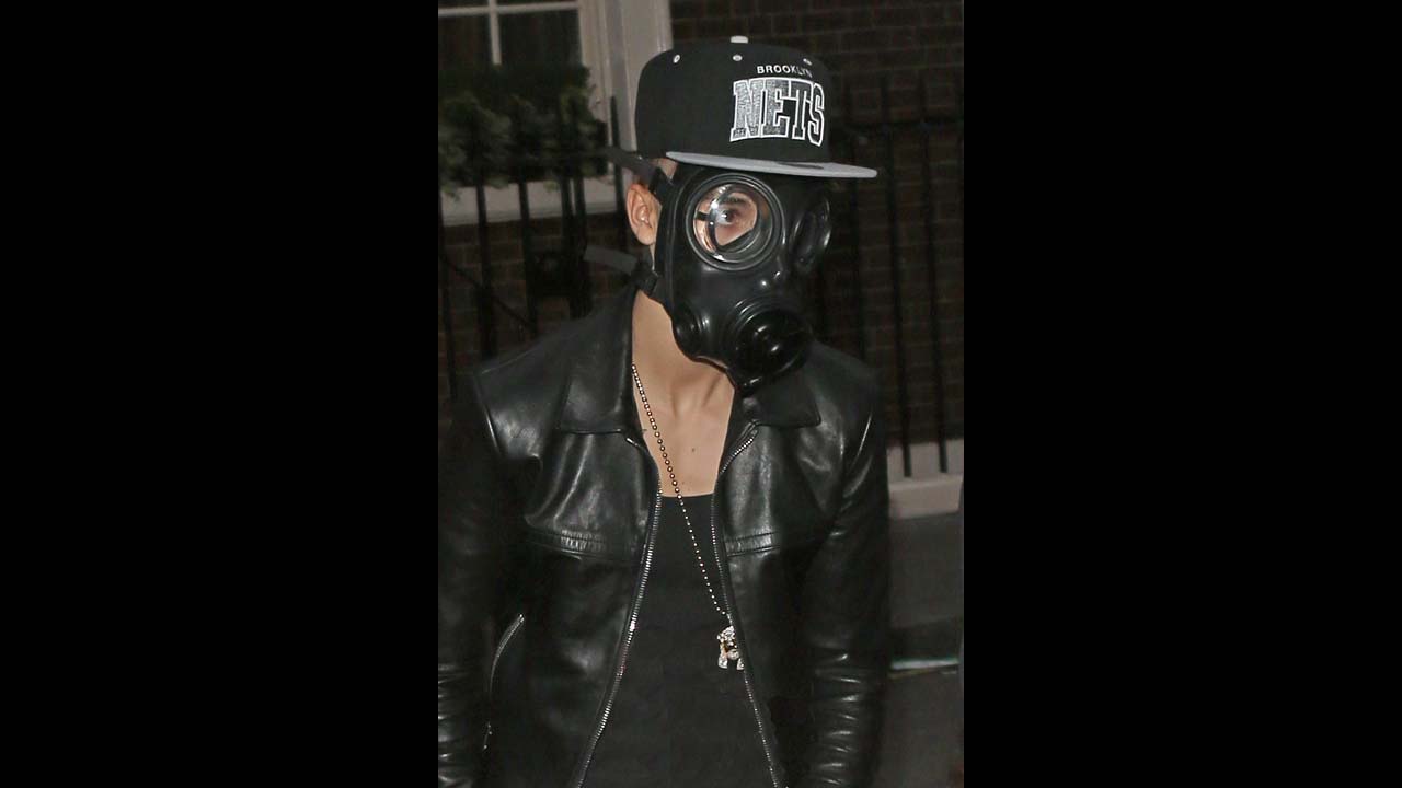 <strong>11. Embraced risky fashion:</strong> It's pretty impossible to be on the cover of a teenybopper magazine like Tiger Beat when you're wearing a gas mask, which we assume is the point when Bieber elects to wear increasingly outrageous outfits and accessories. Lady Gaga, watch your back.