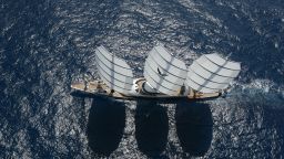 The Maltese Falcon superyacht captured from above.