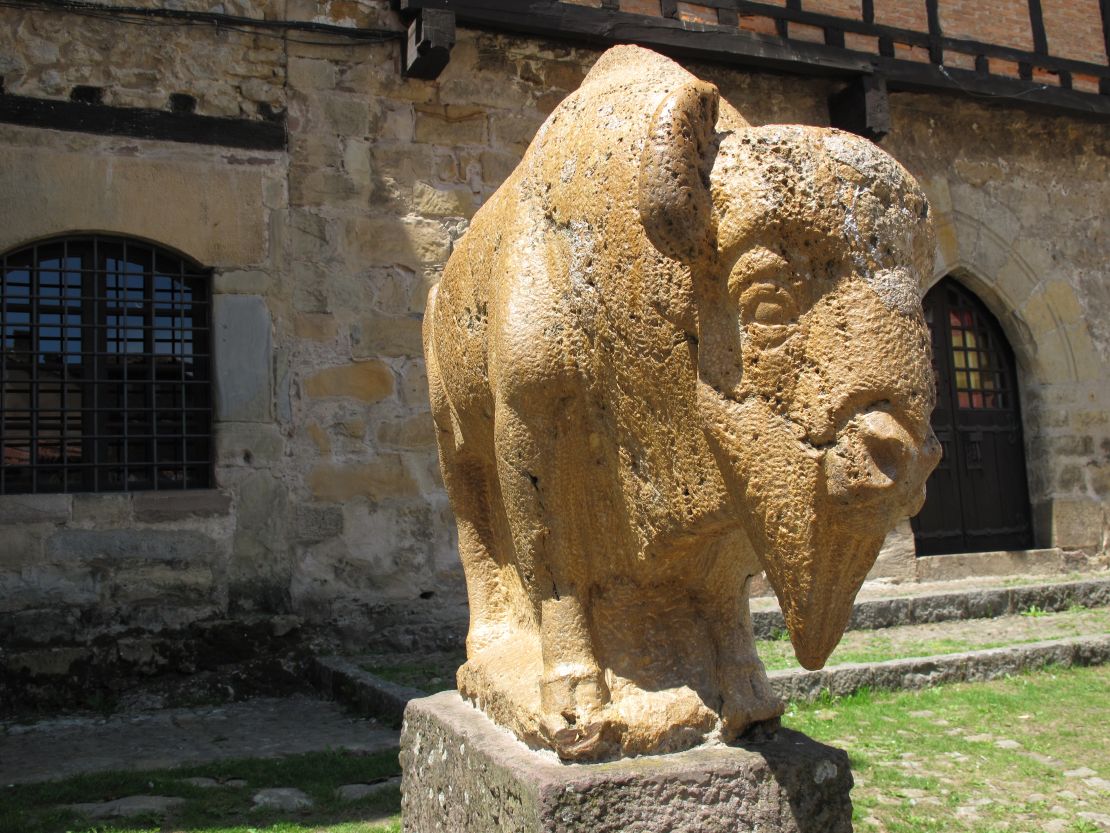 A sculpture in Cantabria represents one of the cave bison.